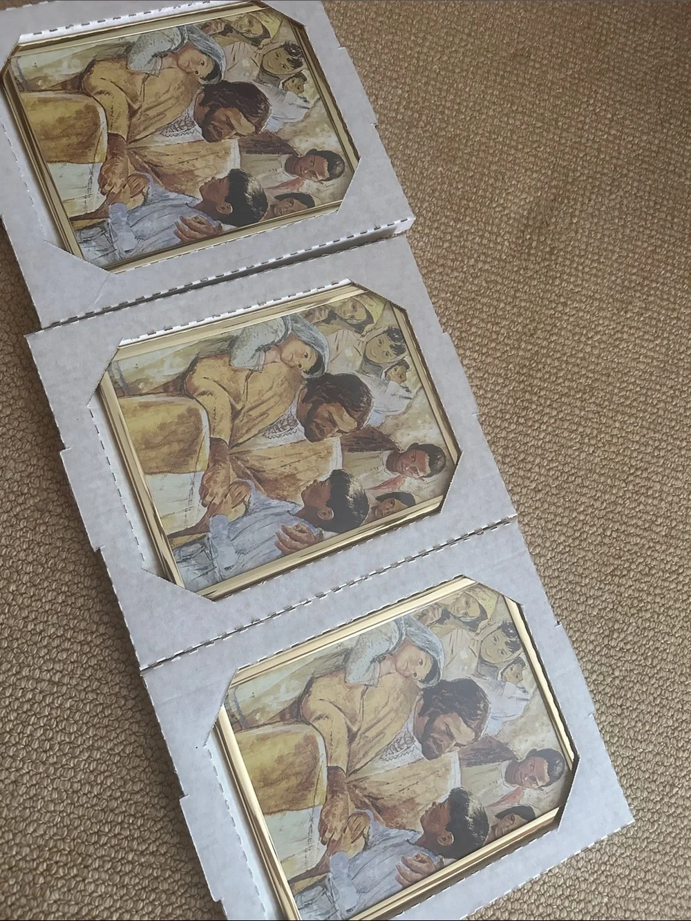 God Loves Children Religious Print - Gold Frame, Warm Tones
